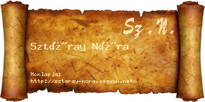 Sztáray Nóra névjegykártya