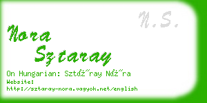 nora sztaray business card